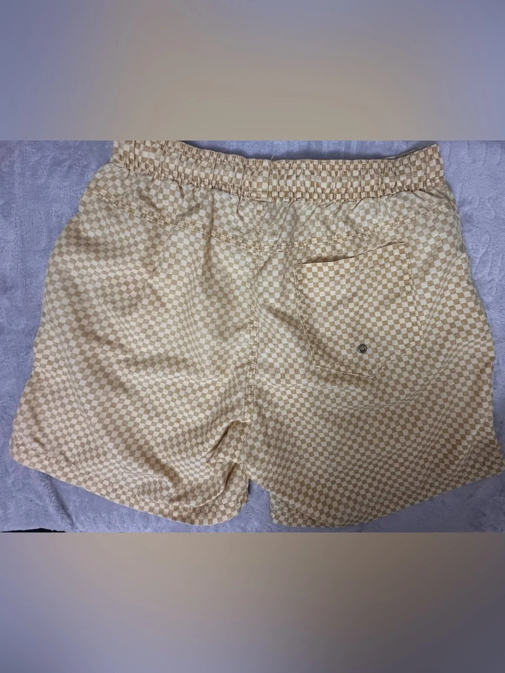 Cotton On Kahuna Shorts Yellow Checkered Swim Trunks Size S